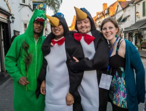 Did those feet belong to these penguins?