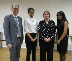 The Dental Contingent at the Sands Cox meeting: Prof Walmsley, Krishna Patel, Dr Hill and Yatisha Patel.