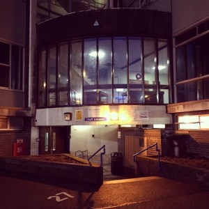 Rear entrance to Dental School