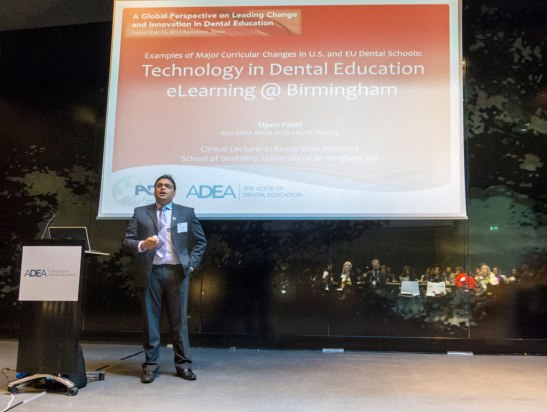 Upen giving his lecture