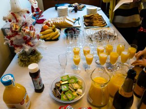 Christmas breakfast, dental school style